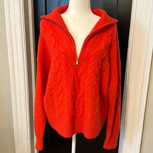 **WEDDING FUND SALE** Jcrew Red/orange quarter zip sweater
